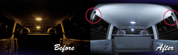 Luxer1(���N�T�[����) LED UNIVERSAL LAMP(LED���j�o�[�T�������v) Before After